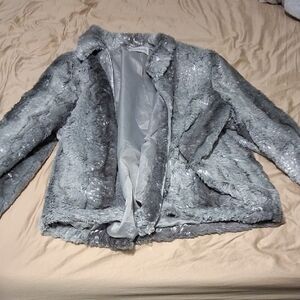 Alfred Dunner Silver Teddy Jacket